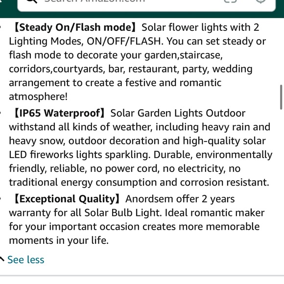 Anordsem Solar Garden Lights/Solar Fireworks Lights-Waterproof IP65-2-Pack - Picture 13 of 14